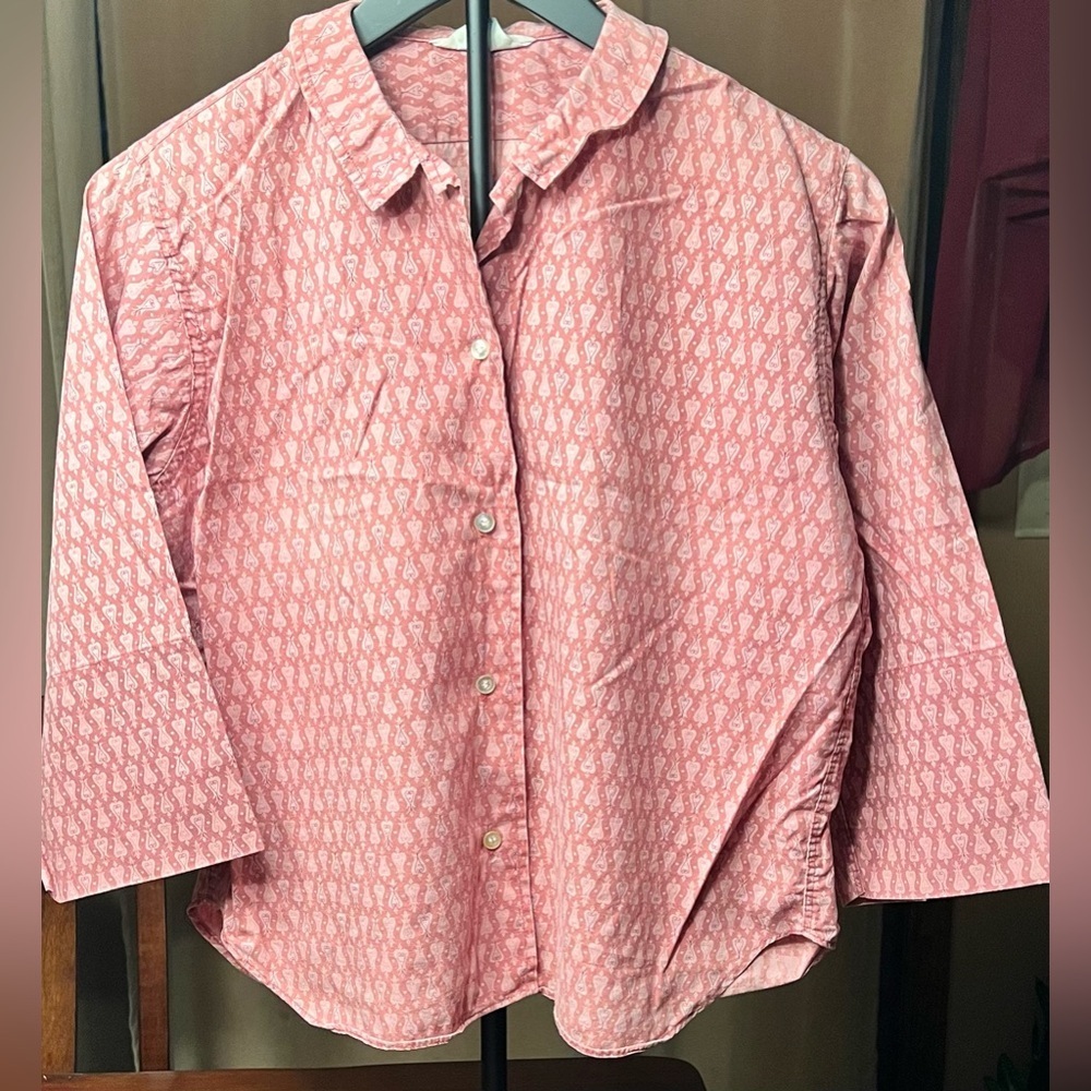True Vintage 70s Sears Girls Pink Mauve Patterned Shirt size 16